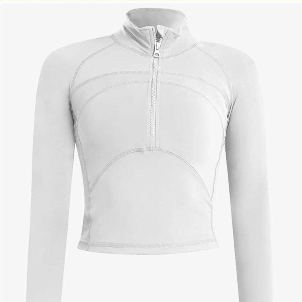 Women’s Slim Fit Half Zip Workout Yoga Jacket in White